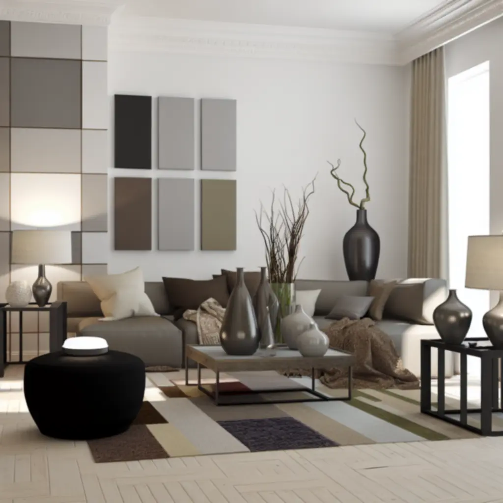 Nowoczesne, miejskie wnętrze prezentujące kolekcję Shop by Room